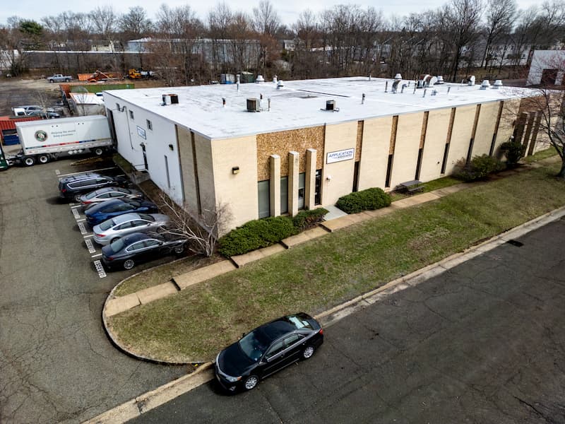 Drone photograph of the Application Associates building